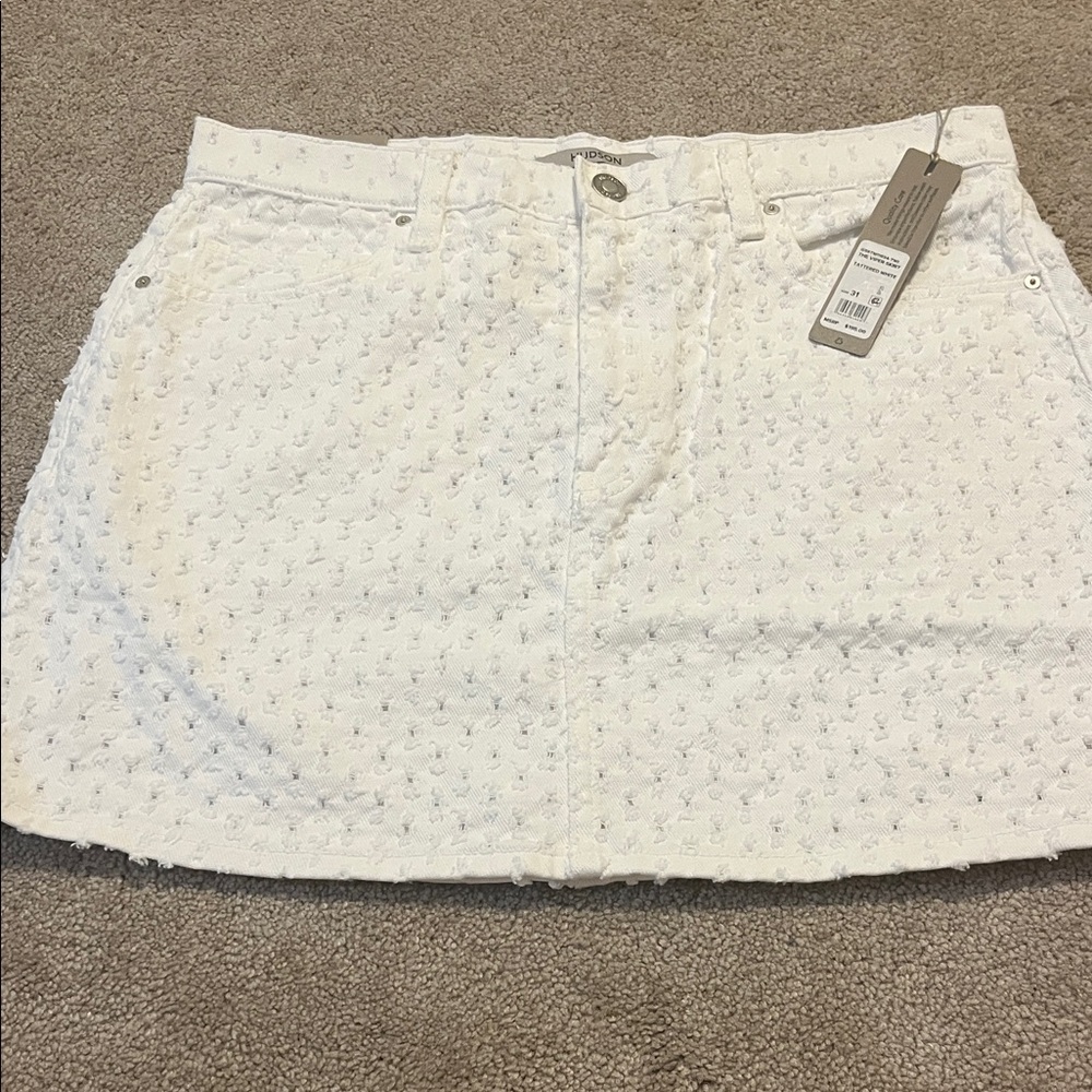 Hudson Jeans The Viper White Textured Mini Skirt size 31 NWT